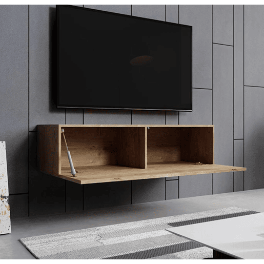 Móvel TV Suspenso Sala de estar e jantar Carvalho 120x40x30 1 porta Aitana M1 Muebles Bonitos