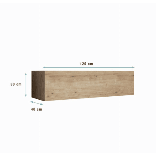 Móvel TV Suspenso Sala de estar e jantar Carvalho 120x40x30 1 porta Aitana M1 Muebles Bonitos