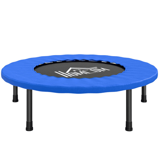 HOCOM Trampolim Fitness Ø81cm Trampolim de Aço com Borda Protetora e 28 Molas para Exercícios em Interior E Exterior Carga 100kg 81x81x22,5cm Preto e Azul