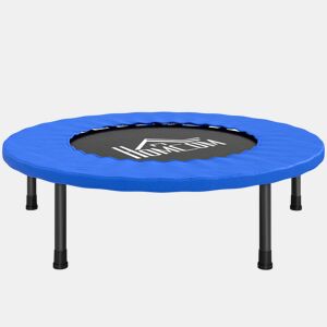 HOCOM Trampolim Fitness Ø81cm Trampolim de Aço com Borda Protetora e 28 Molas para Exercícios em Interior E Exterior Carga 100kg 81x81x22,5cm Preto e Azul