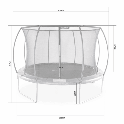 370cm trampolim rede interior, Saturne Inner, Cinza, 365x365x80 cm