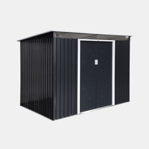 Galpão metálico para jardim 4,85m2 com claraboia, Audomarois, Antracite, 261x181x186 cm