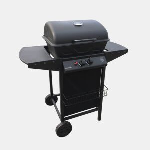 Barbecue a gás de 2 queimadores, Aramis, Preto, 97x54x100 cm