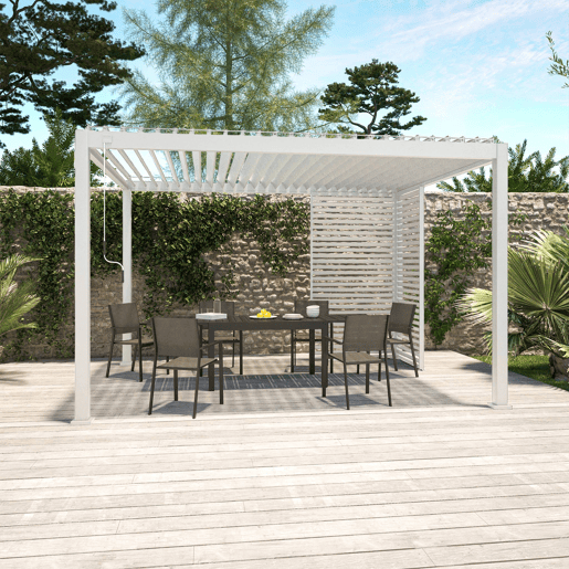 130cm persianas de alumínio para pérgola Triomphe, Triomphe persiana 130cm, Branco, 123x6x238 cm