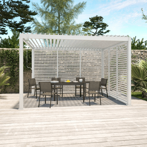 130cm persianas de alumínio para pérgola Triomphe, Triomphe persiana 130cm, Branco, 123x6x238 cm