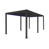 Pérgola bioclimática elétrica em alumínio 3x6m com iluminação LED, Triomphe 3x6m LED, Antracite, 591x301x250 cm
