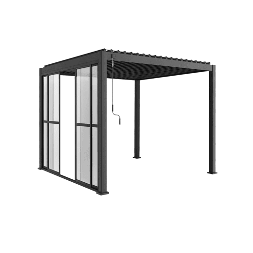 Porta de correr de 3m para a pérgola Triomphe, Triomphe porta de correr 3m, Antracite, 279x279x236.5 cm