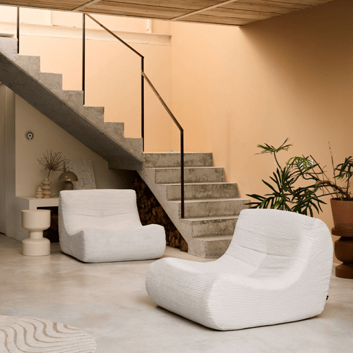 Sofá modular em tecido veludo cotelê de 2 lugares, Sokol veludo cotelê , Creme, 91x105x72 cm
