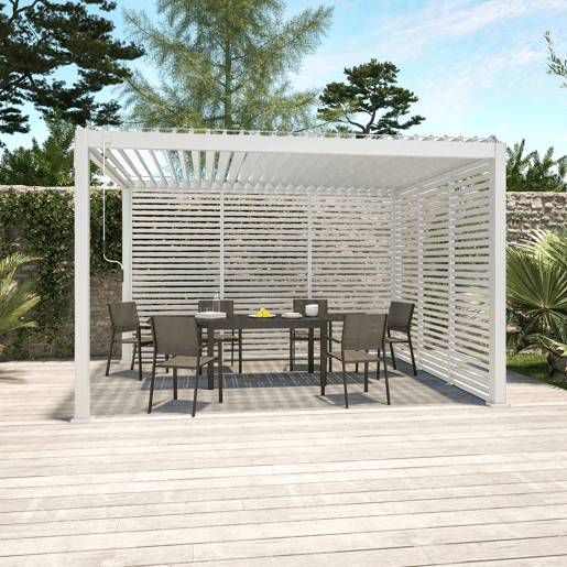 100cm persianas de alumínio para pérgola Triomphe, Triomphe persiana 100cm, Branco, 93x6x238 cm