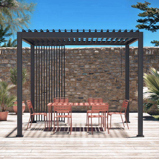 Persiana vertical 100cm pérgola bioclimática 3x3m, 3x4m, 3x6m, Triomphe persiana vertical 100cm , Antracite, 92.5x92.5x236 cm