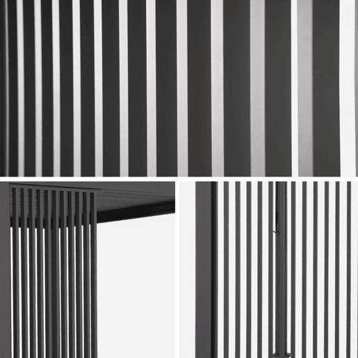 Persiana vertical 100cm pérgola bioclimática 3x3m, 3x4m, 3x6m, Triomphe persiana vertical 100cm , Antracite, 92.5x92.5x236 cm