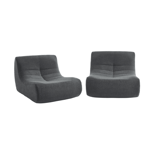 Sofá modular em boucle texturizado, 2 lugares, Sokol boucle, Antracite, 91x105x72 cm