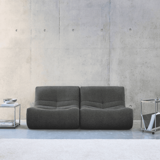Sofá modular em boucle texturizado, 2 lugares, Sokol boucle, Antracite, 91x105x72 cm