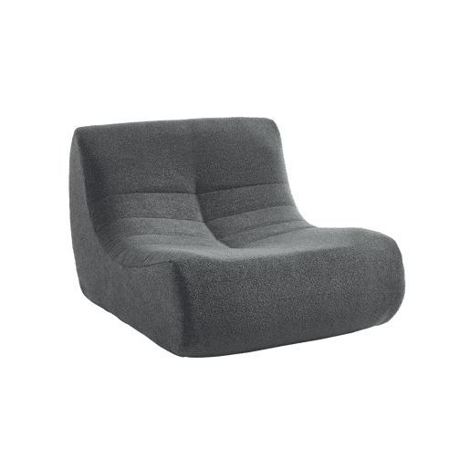 Sofá modular em boucle texturizado, 2 lugares, Sokol boucle, Antracite, 91x105x72 cm