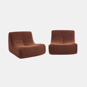 Sofá modular em boucle texturizado, 2 lugares, Sokol boucle, Terracota, 91x105x72 cm