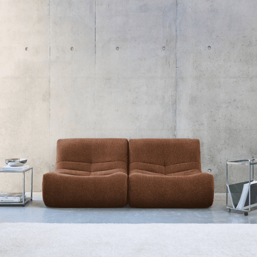 Sofá modular em boucle texturizado, 2 lugares, Sokol boucle, Terracota, 91x105x72 cm