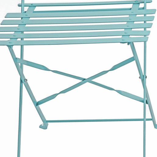 Conjunto de mesa e 2 cadeiras dobráveis, turquesa, conjunto de mesa e cadeiras turquesa para jardim e pátio