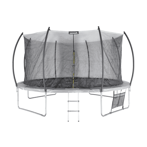 Trampolim 430cm com rede interna e kit de acessórios, Venus Inner XXL, Cinza, 365x365x80 cm