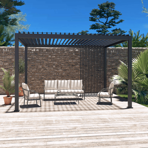Persiana vertical 130cm para pérgola bioclimática 4x3m Triomphe, Triomphe persiana vertical 130cm, Antracite, 123.5x123.5x236 cm