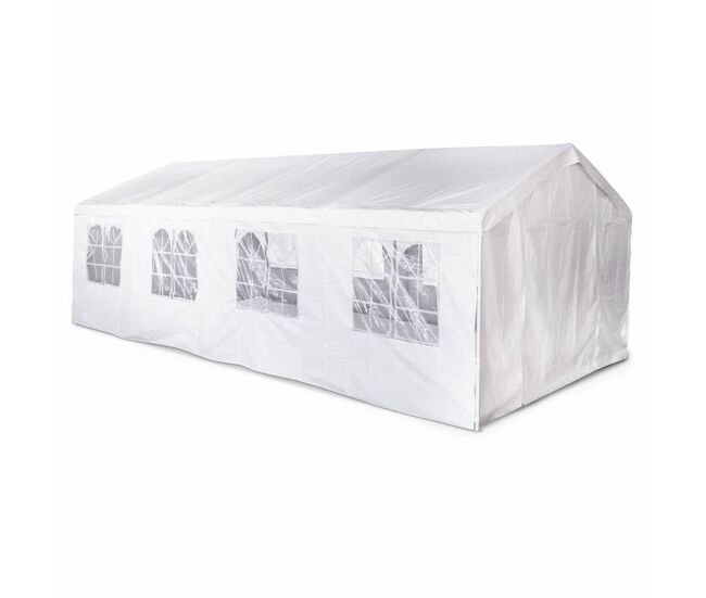 Carpa de recepción de 4 x 8 m, lutecia, blanco, 795 x 397 x 277 cm