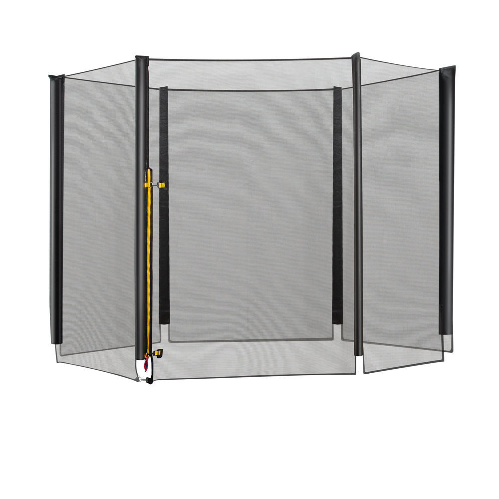 Homcom red de seguridad de reemplazo para trampolín cama elástica redondo ø305 cm para exterior con puerta con cremallera para 6 postes rectos ø305x180 cm negro