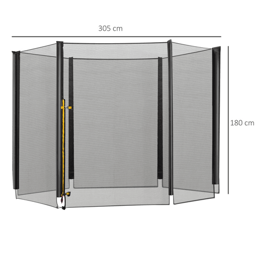 HOMCOM Rede de Segurança para Trampolim Rede de Substituição para Trampolins Ø305x180 cm Preto