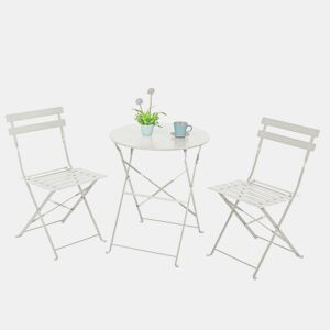 Conjunto de mesa e 2 cadeiras dobráveis, branco, turquesa, conjunto de mesa e cadeiras para jardim e pátio