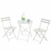 Set de Mesa y 2 Sillas Plegables Terraza Set de Mesa y 2 Sillas Plegables Terraza Blanco