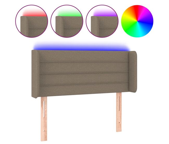 Vidaxl cabecero con led de tela gris taupe 83x16x78/88 cm
