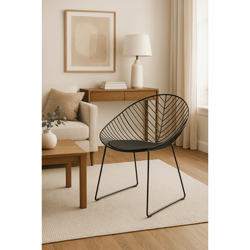 Cadeira Mons Preta com Encosto Ergonômico e Assento Acolchoado, Ideal para Escritório ou Estúdio, com Design Moderno e Elegante