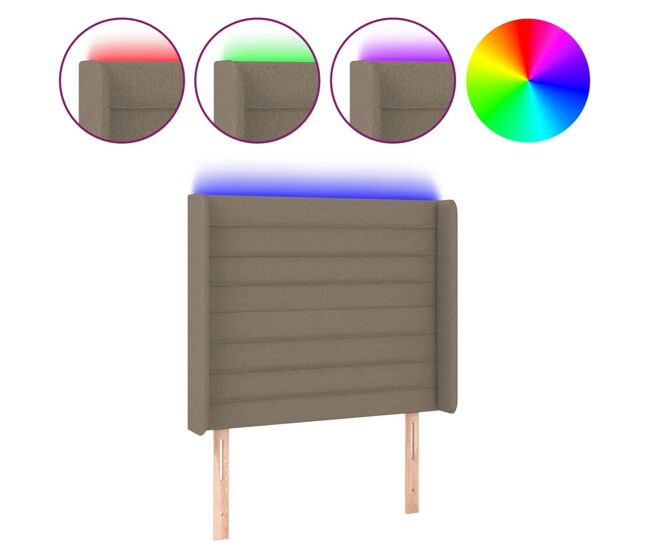 Vidaxl cabecero con led de tela gris taupe 103x16x118/128 cm