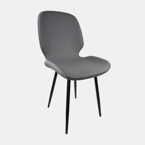 Cadeira AMBERES Cinza - Design Escandinavo, Ergonômica e Moderna, Estofado Suave, Pés Metálicos, Resistente e Elegante