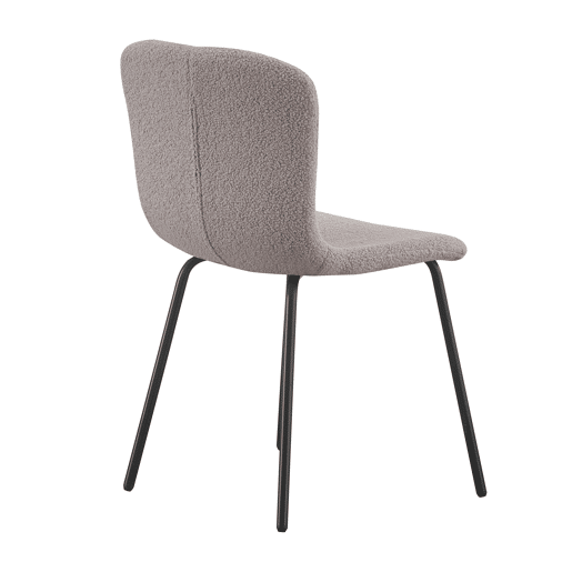 Cadeira AMBERES Cinza - Design Escandinavo, Ergonômica e Moderna, Estofado Suave, Pés Metálicos, Resistente e Elegante