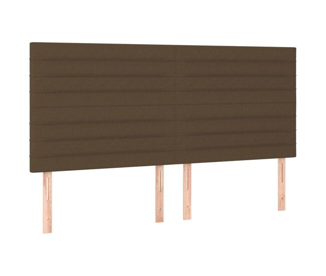Vidaxl cabecero de cama marrón oscuro 200x5x118/128 cm tela