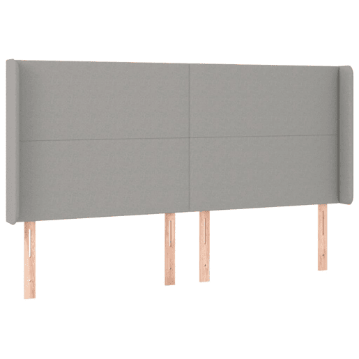 vidaXL Cabecero con orejas de tela gris claro 183x16x118128 cm