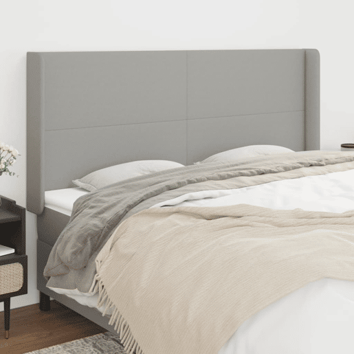 vidaXL Cabecero con orejas de tela gris claro 183x16x118128 cm