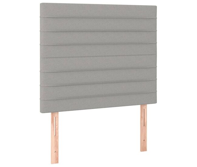 Vidaxl cabecero de cama gris claro 90x5x118/128 cm tela