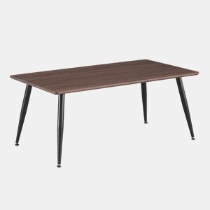 Mesa de Centro NIZA: Design Escandinavo de 100x50x45 cm com Superfície de MDF em Acabamento Branco Fosco e Pés Metálicos Pretos