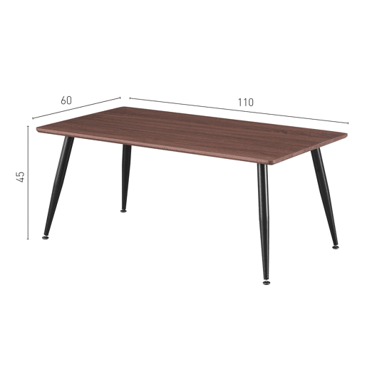 Mesa de Centro NIZA: Design Escandinavo de 100x50x45 cm com Superfície de MDF em Acabamento Branco Fosco e Pés Metálicos Pretos