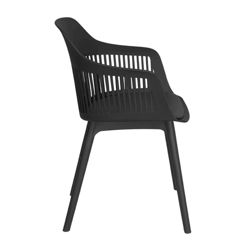 Cadeira BERGEN Preta - Design Moderno, Encosto Ergonômico, Estofado Suave, Pés Metálicos, Estilo Elegante e Resistente