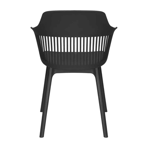 Cadeira BERGEN Preta - Design Moderno, Encosto Ergonômico, Estofado Suave, Pés Metálicos, Estilo Elegante e Resistente