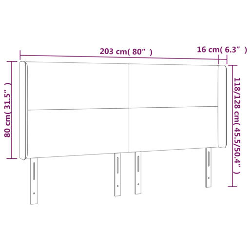 vidaXL Cabecero con orejas de tela azul 203x16x118128 cm