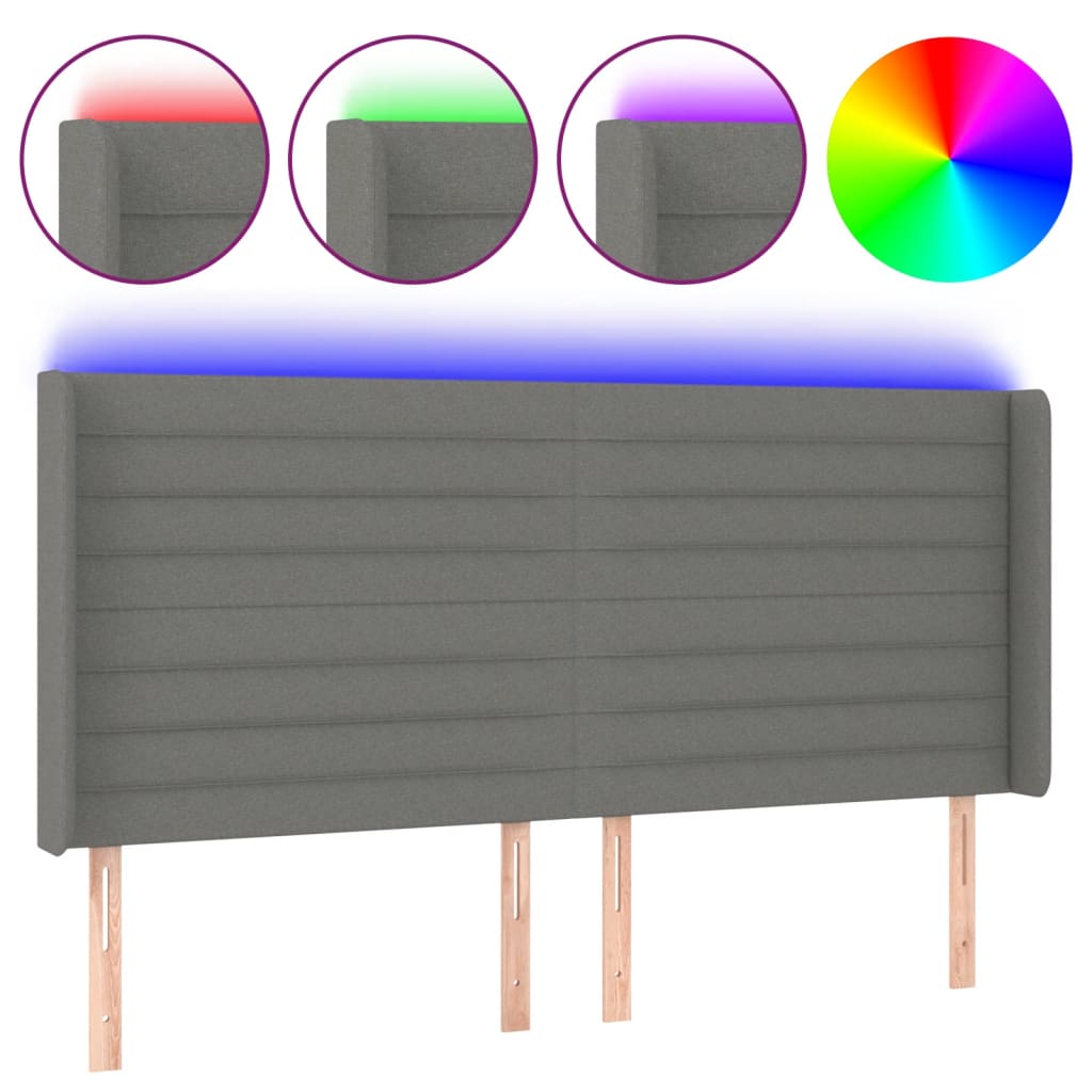 Cabecero Con Led 183 Gris Oscuro