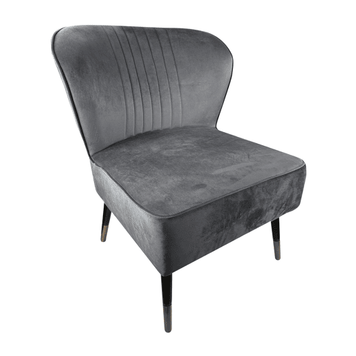 Poltrona Melbourne Cinza com Assento Acolchoado, Encosto Ergonômico e Pés de Metal, Ideal para Sala de Estar ou Escritório