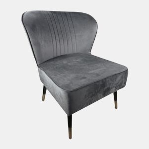 Poltrona Melbourne Cinza com Assento Acolchoado, Encosto Ergonômico e Pés de Metal, Ideal para Sala de Estar ou Escritório