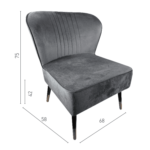 Poltrona Melbourne Cinza com Assento Acolchoado, Encosto Ergonômico e Pés de Metal, Ideal para Sala de Estar ou Escritório