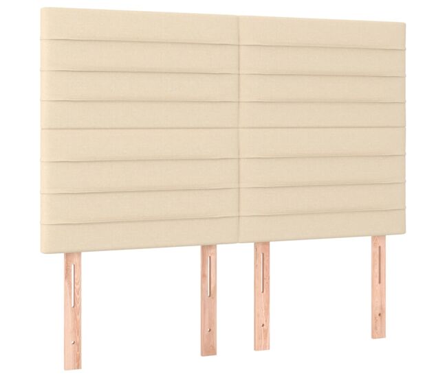 Vidaxl cabecero de cama de tela color crema 144x5x118/128 cm