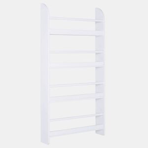 HOMCOM Estante de Parede para Livros com 4 Prateleiras Estante Infantil para Casa ou Escritório Suporta até 30kg 59x12x113 cm Branco