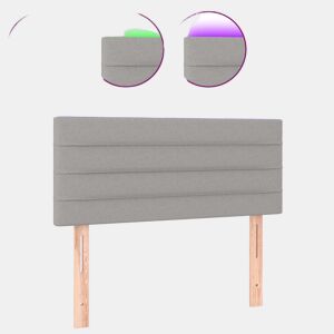 vidaXL Cabeceira de cama cluzes LED tecido 100x5x7888 cm cinza-claro