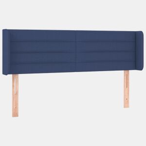 vidaXL Cabeceira de cama c abas tecido 147x16x7888 cm azul